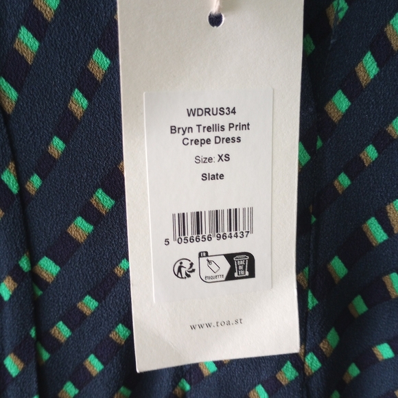 TOAST Bryn Trellis Print Crepe Dress XS NWT - Picture 7 of 7